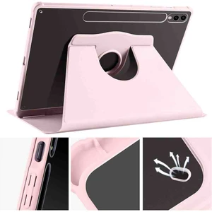 Samsung Galaxy Tab S10+PLUS SMX820 Case Kalem Bölmeli 360 Dönebilen Kapak