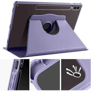 Samsung Galaxy Tab S10+PLUS SMX820 Case Kalem Bölmeli 360 Dönebilen Kapak