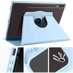 Samsung Galaxy Tab S10+PLUS SMX820 Case Kalem Bölmeli 360 Dönebilen Kapak