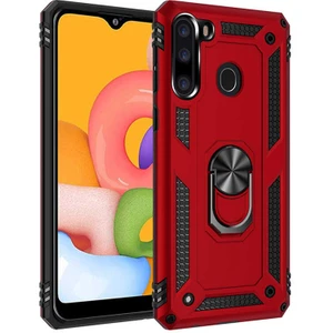 Samsung Galaxy A21 Kılıf Vega Tank Sert Yüzüklü Standlı Zırh Koruma Kapak