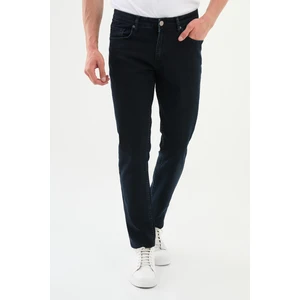 Çizgili Mavi Super Slim Fit Erkek Kot Pantolon