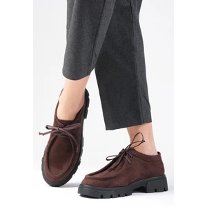 Mio Gusto Hope Kahverengi Kalın Tabanlı Kadın Loafer Ayakkabı