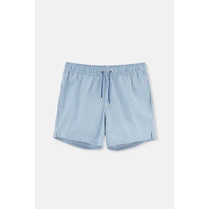 Beyaz-Lacivert Kısa Çizgili Şort