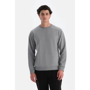 Gri Melanj Erkek Içi Şardonlu Sweatshırt