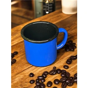 Emaye Kordonlu Kupa - Emaye Kampçı Kupası - Kahve Fincanı - Kamp Bardağı Mavi 350 ml