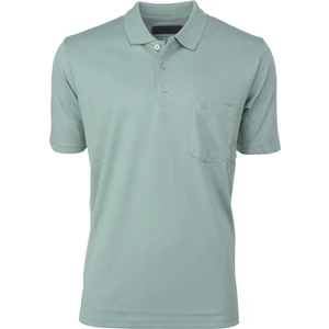 Erkek Pamuklu Merserize Kumaş T-Shirt Düğmeli Polo Yaka Cepli Kısa Kol Şık Desenli Tam Kalıp