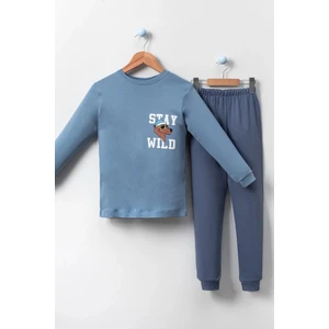 5056 8-10 Yaş Stay Wıld Köpek Baskılı Erkek Pijama Takımı