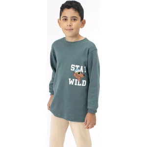 5056 8-10 Yaş Stay Wıld Köpek Baskılı Erkek Pijama Takımı