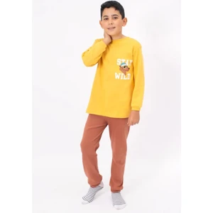 5056 8-10 Yaş Stay Wıld Köpek Baskılı Erkek Pijama Takımı