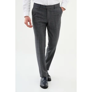 Ekoseli Lacivert Slim Fit Klasik Erkek Pantolon