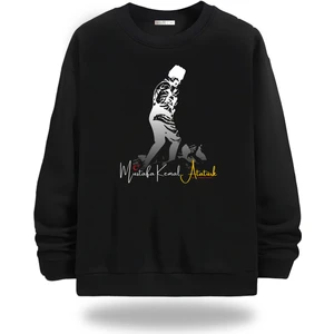Gölge Store Atatürk Görselli Bisiklet Yaka Unisex Sweatshirt 787