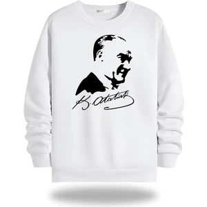 Gölge Store Atatürk Görselli Bisiklet Yaka Unisex Sweatshirt 791