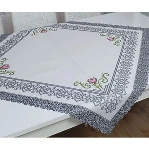 Lale Kanevice Desen Baskılı Fiskos Örtüsü 95x95 Cm