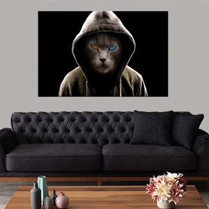 Shopping Haven Dekoratif Baskı Underground Cat Kanvas Tablo