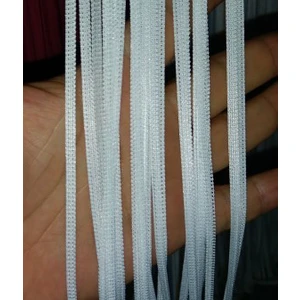 Akça Tekstil Ip Model Beyaz Renk Ip Perde 190 cm En 280 cm Boy  2 mm Şeritler Halinde Hazır Ip Perde