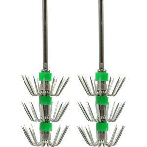 20 cm Kalamar Zoka Iğnesi. Kalamar Şiş Zoka. Paslanmaz Çelik  3 Sıra Iğneli, Fosforlu Kalamar Kancaları