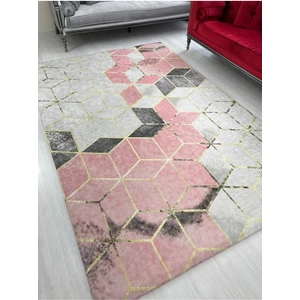 Yeni Model Pudra Piramit Desen Lastikli Halı Örtüsü 4m2-160x230