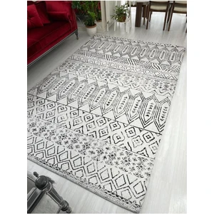 Yeni Desen Etnik Beyaz Model Kadife Halı Örtüsü 6m2-200x300