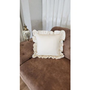 Milano Fırfırlı Kırlent Kılıfı Kare Bohem Bej