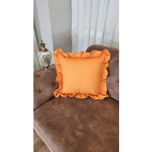 Milano Fırfırlı Kırlent Kılıfı Kare Bohem Turuncu