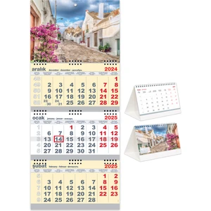 Sticker Art 2026 Büyük Boy Gemici Takvimi Sarı + Sokaklar Piramit Takvimi
