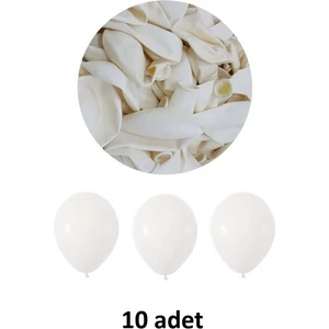 Atölye Mi Beyaz Balon 12" - 30 cm Lateks Beyaz Balon 10'lu Paket
