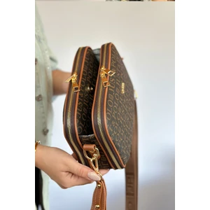 Just Polo Kadın Siyah 5 Bölmeli Ayarlanabilir Uzun Askılı Omuz Çantası Postacı Çantası 6 Bölmeli 28 X18 cm 4023-GD