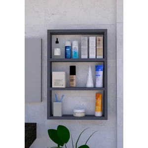 Ekinoks Mobilya Terek Banyo, Mutfak, Duvar Rafı, Düzenleyici, Cok Amaçlı Raf - Gri