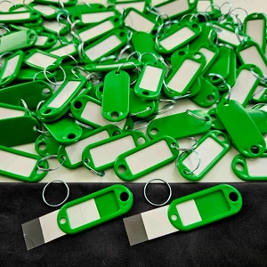 Ünsa Anahtar 100X Anahtarlık Plastik Etiket Kimlik Pvc Li Isimlik Isim Yazı Yazmalık Halkalı Anahtarlık