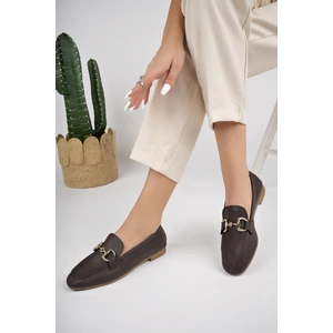 Liza Garantili Metal Tokalı Kadın Loafer Günlük Ayakkabı