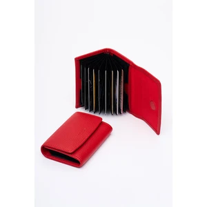 Deri Kadın Kartlık Cüzdan Kırmızı 8010