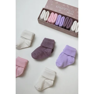 5'li Set Bebek Bambu Çorap - Baby Bamboo Socks - Yenidoğan Çorap