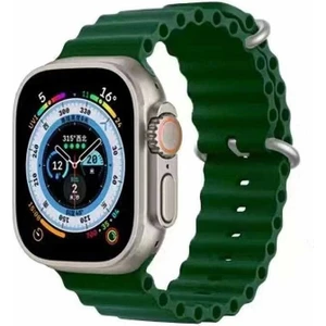 Apple Watch Ultra  2 49MM Krd-75 Terletmez Dalgalı Tasarım Silikon Kordon