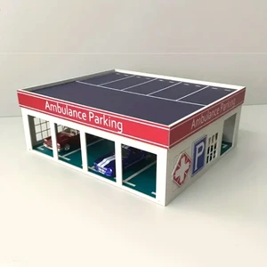1/64 Ölçek Araçlar Için Tek Katlı Hastane Istasyonu Maket/diorama (Demonte)