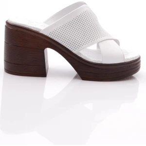 Dgn 1006 Kadin Çapraz Şeritli Topuklu Terlik