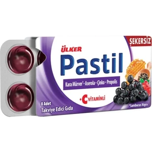 Pastil Kara Mürver + Aserola + Çinko + Propolis Şekersiz Ve C Vitaminli