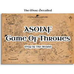 Talented Bear's Workshop Game Of Thrones The Known World Haritası 70*100CM, Westeros & Essos Haritası, George R. R. Martin Poster