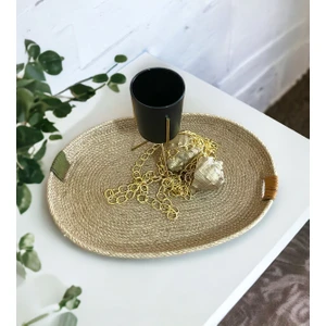 Ayşe Serhoşoğlu Home Design Hasır Sepet, Oval Jüt Sepet,  Hasır Sepet, Çok Amaçlı Dekoratif Hasır Sepet, Organizer