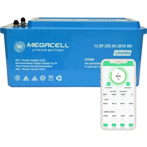 12.8V 220AH (Bluetooth) Lifepo4 Lityum Demir Fosfat Akü(Abs Kasa)