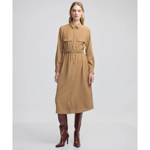 Metal Tokalı Gömlek Elbise