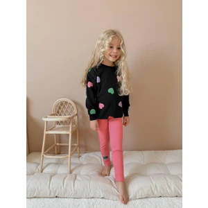 Jolly Kids Kız Çocuk Kalp Desenli Fitilli Taytlı Takım