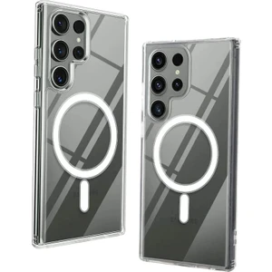 Trendytech Samsung Galaxy S24 Ultra Kılıf Kamera Çıkıntılı Magsafe Wireless Şarj Esnek Şeffaf Kapak
