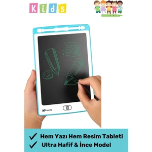 Premium LCD Ekranlı Kalemli Dijital Çizim Tableti Yazı Tahtası Boyama Resim Akıllı Tablet 8,5 Inç