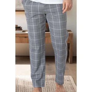 Mecit 3003 Gri Ekoseli Erkek Tek Alt Pijama