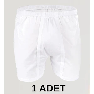 1 Adet Erkek % 100 Pamuk Arjantin Penye Boxer Beyaz (65 KILO-115 Kilo)