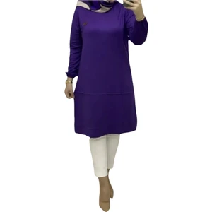 Fırfır Desenli Kristal Kumaş Tunik