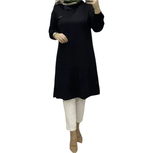 Fırfır Desenli Kristal Kumaş Tunik