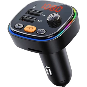 Fm Araç Transmitter Bluetooth Sd Card Şarj Müzik Radyo Mikrofon Araç Içi Çakmaklık Şarj ve Ses Cihaz