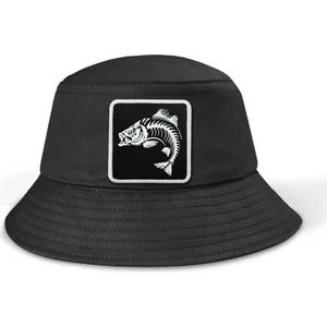 V1 Bucket Balık - 1sb Kod Logolu Unisex Bucket Siyah Şapka
