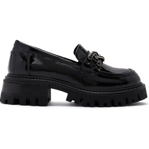Kadın Siyah Toka Detaylı Deri Maskülen Loafer 24Wfd130316